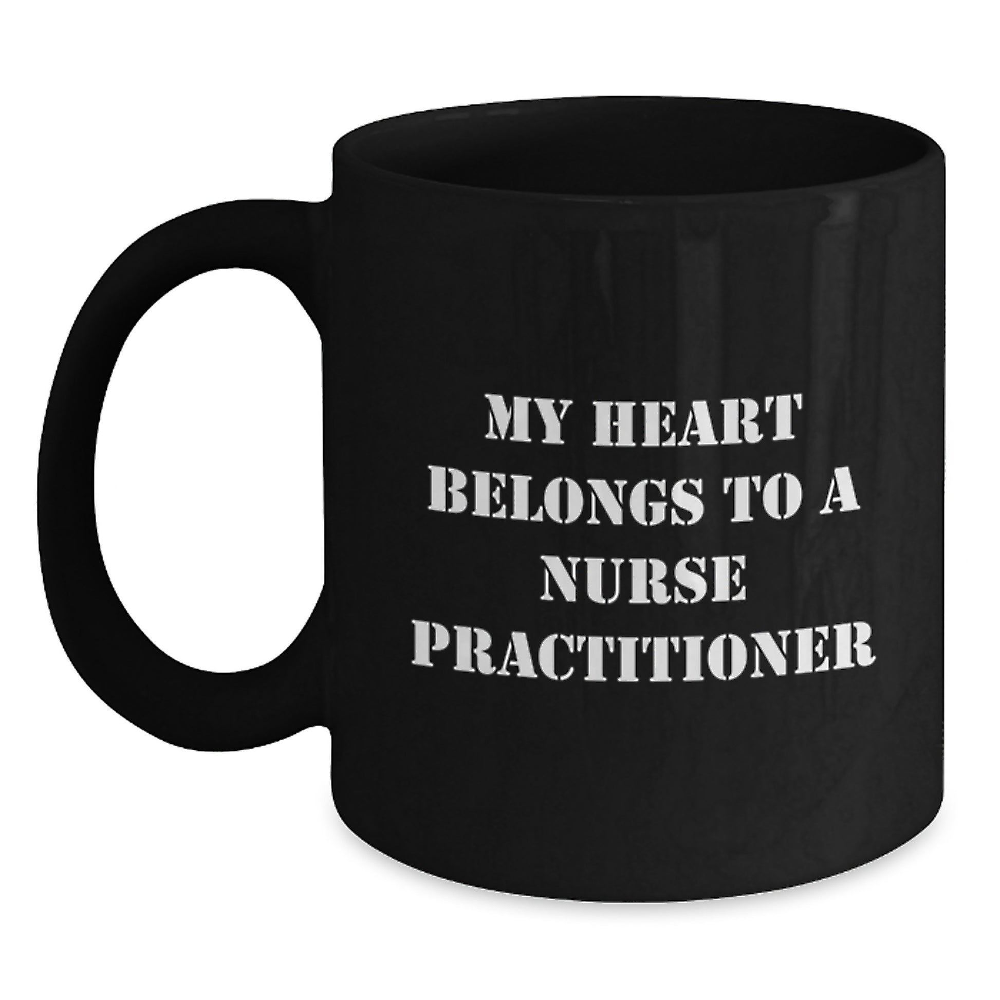 Funny Nurse Practitioner Gifts from Men to Women on Christmas Unique Holiday Mugs for Her My Heart Belongs To A Nurse Practitioner - Main
