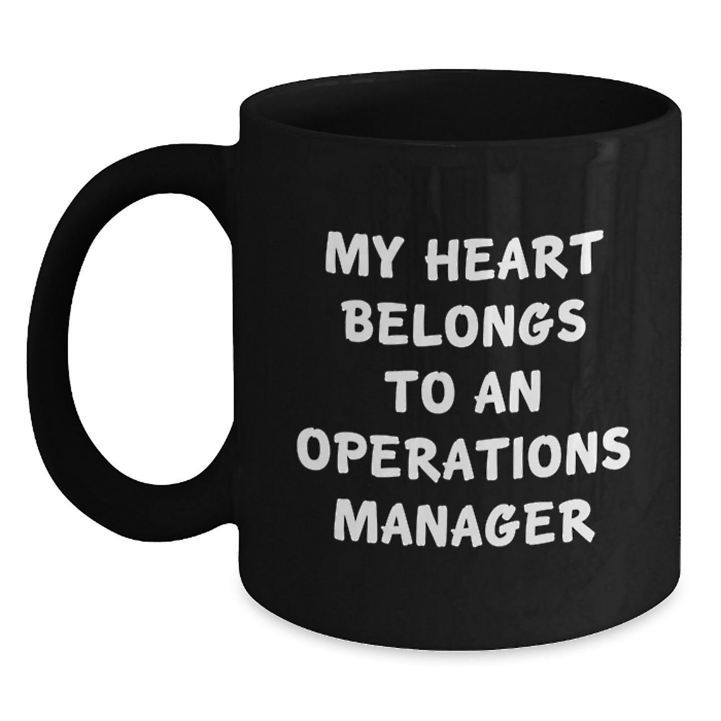 Funny Operations Manager Gifts, My Heart Belongs To An Operations Manager, Unique Black Coffee Mugs for Christmas Unique Gifts from Family to Operations Manager - Main