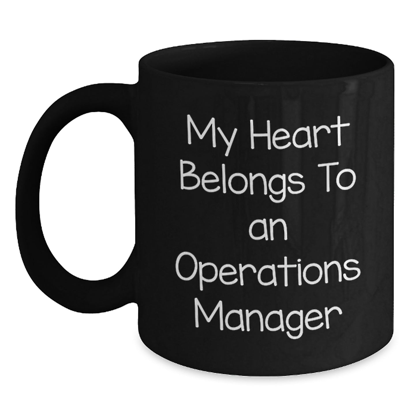 Funny Operations Manager Gifts - My Heart Belongs To An - Black Coffee Mugs For Christmas Unique - Main