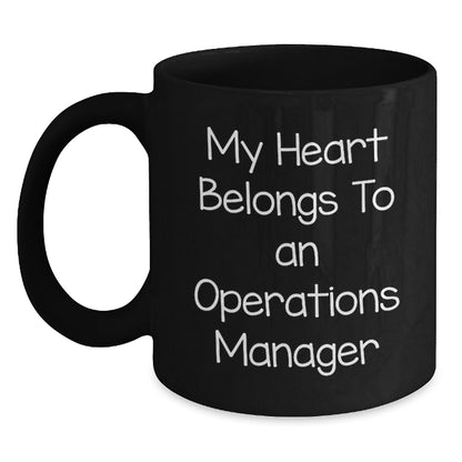 Funny Operations Manager Gifts - My Heart Belongs To An - Black Coffee Mugs For Christmas Unique - Main