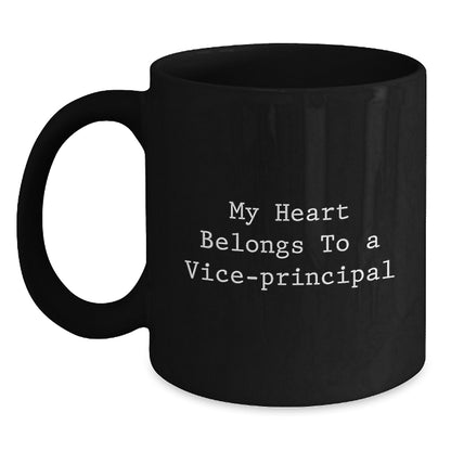 Funny Vice-principal Gifts from Men to Vice-principal, Unique Black Coffee Mugs for Christmas Unique Gifts, My 'Heart Belongs To A Vice-principal' - Main