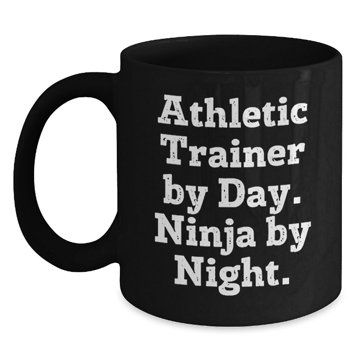 Funny Athletic Trainer Gifts for Him, Black Coffee Mug, Unique Christmas Unique Gifts from Friends to Men, Inspirational Quote 'Athletic Trainer By Day. Ninja By Night.' - Main