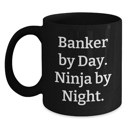 Funny Banker Black Coffee Mugs Gifts for Men from Coworkers, Perfect for Banker Enthusiasts at Christmas Unique Gifts - Main