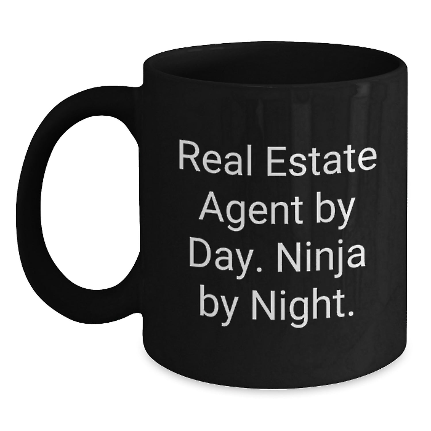 Funny Real Estate Agent Gifts, Men Real Estate Agent Black Coffee Mugs, Christmas Unique Gifts from Men, Real Estate Agent by Day, Ninja by Night - Main