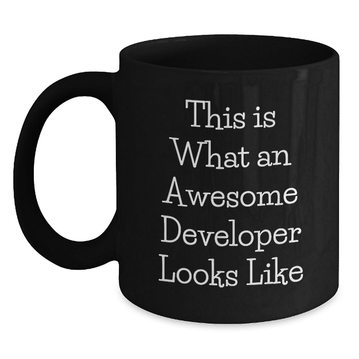 Funny Developer Gifts for Him, Inspirational Black Coffee Mug, This Is What An Awesome Developer Looks Like, Christmas Unique Gifts from Friends to Men - Main