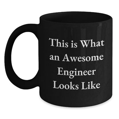 Funny Engineer Gifts, Black Coffee Mug, Perfect for the genius in Your Life, This Is What An Awesome Engineer Looks Like, Christmas Unique Presents for Him - Main