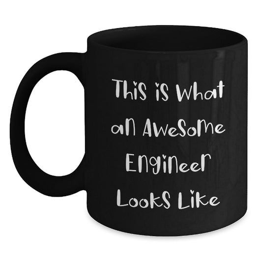 Funny Engineer Gifts from Friends: Black Coffee Mugs with Inspirational Quote for Valentine's Unique Treats - Main