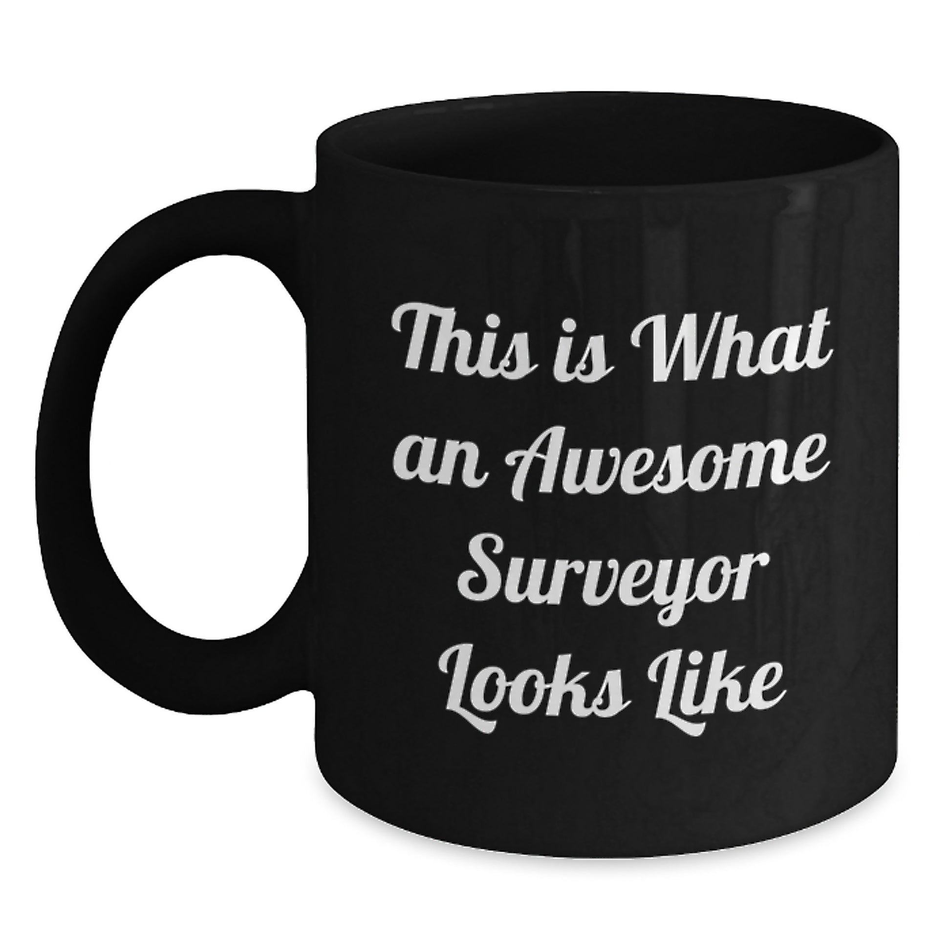 Funny Surveyor Gifts, 'This Is What An Awesome Surveyor Looks Like' Inspirational Black Coffee Mug for Surveyor Lovers, Ideal Gifts from Family or Friends for Christmas Unique Gifts - Main