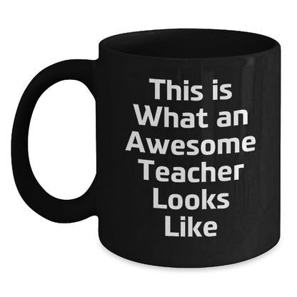 Gifts for Teacher from Coworkers, Funny Teacher Black Coffee Mug for Valentine's Unique Gifts - Main