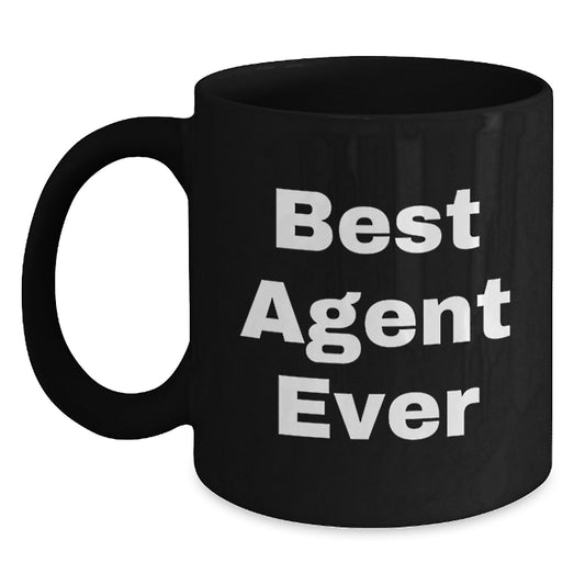 Funny Agent Gifts from Friends to Best Agent Ever Black Coffee Mugs 11oz or 15oz Christmas Unique Mugs - Main