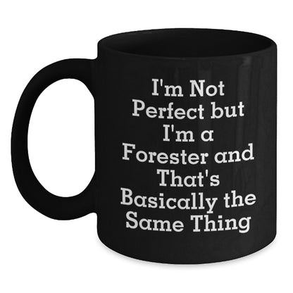 Funny Forester Gifts for Christmas, Unique Black Coffee Mug from Friends, Perfect for Forester Enthusiasts and Coffee Lovers - Main