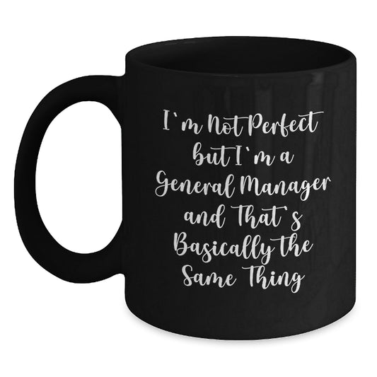 Funny General Manager Gifts for Men from Friends on Christmas Unique Occasions - Black Coffee Mug - Main