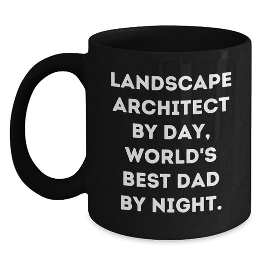 Landscape Architect Gifts, Funny Quotes, Graduation Unique Gifts from Dad to Landscape Architect, World's Best Dad Black Coffee Mug - Main