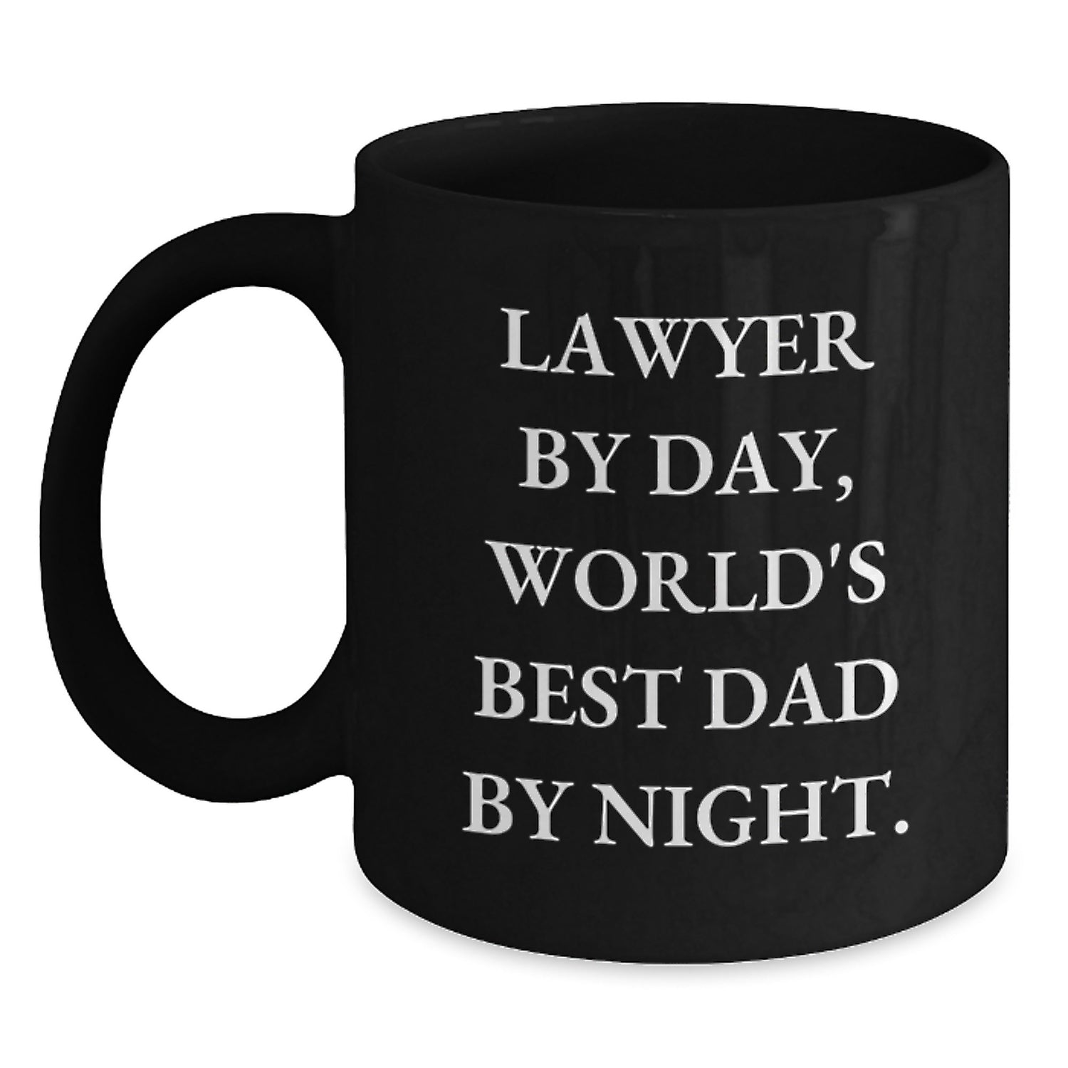 Funny Lawyer Gifts, Black Coffee Mug, 'Lawyer By Day, World's Best Dad By Night' Quote, Perfect for Lawyer Colleagues, Christmas Unique Gifts from Friends - Main