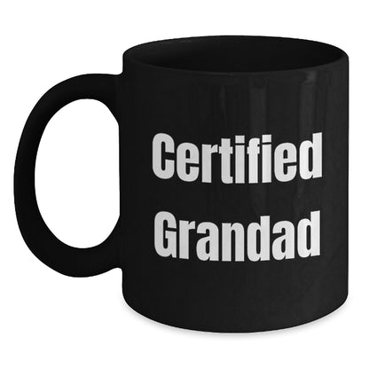 Funny Grandad Gifts from Men for Grandad - Black Coffee Mug - Certified Grandad Quote - Valentine's Unique Gifts - Main