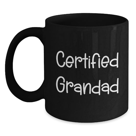 Funny Grandad Gifts from Men, Christmas Unique Gifts for Dad, Black Coffee Mug Quote 'Certified Grandad' - Main