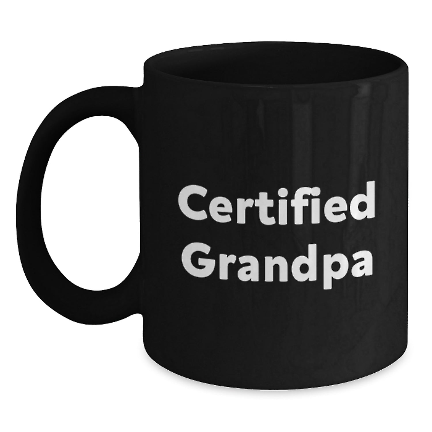 Funny Grandpa Gifts for Him, Black Coffee Mug with Best 'Certified Grandpa' Quote, Unique Christmas Unique Gifts from Family to Men - Main