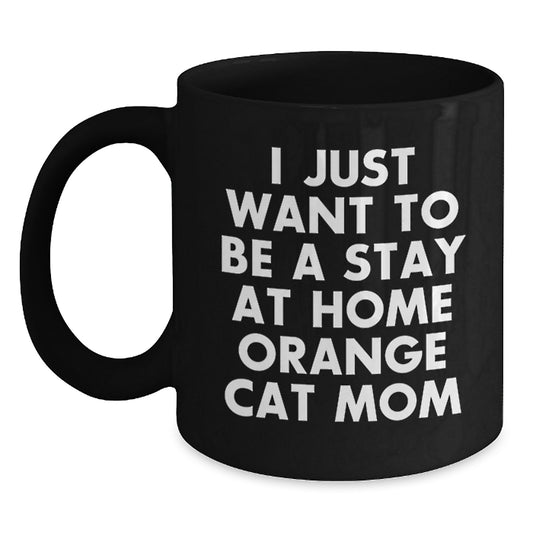 Funny Orange Cat Mom Gifts for Orange Cat Lovers, Black Coffee Mug for Women, Unique Christmas Unique Gifts from Friends to Family - Main