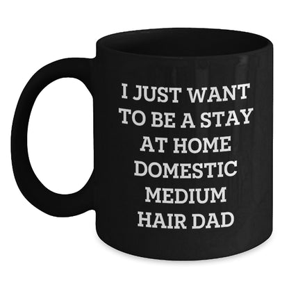 Funny Domestic Medium Hair Black Coffee Mug Gifts for Dad from Family, Christmas Unique - Main