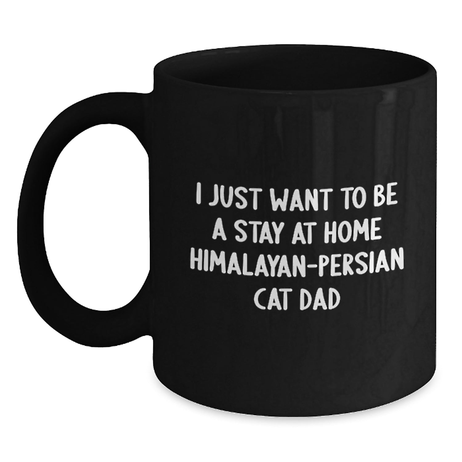 Funny Himalayan-Persian Cat Dad Gifts for Him, Black Coffee Mug with Christmas Unique Presents from Men to Family - Main