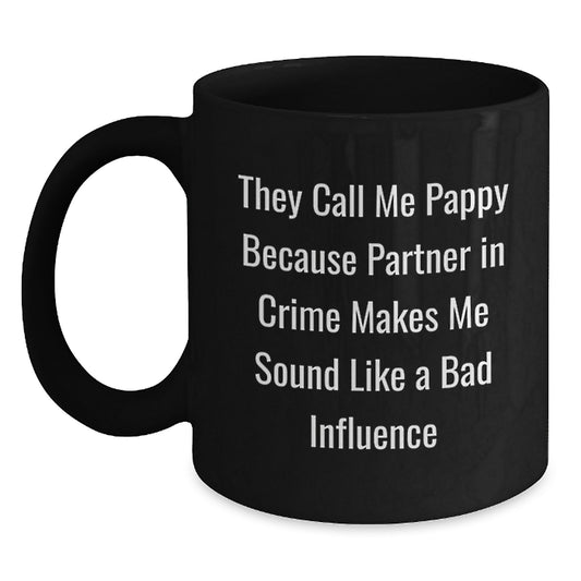 Funny Pappy Gifts, Black Coffee Mugs for Men, Women, or Friends, Birthday Unique Gifts from Family, Pappy Quotes, 11oz or 15oz, Microwave and Dishwasher Safe - Main