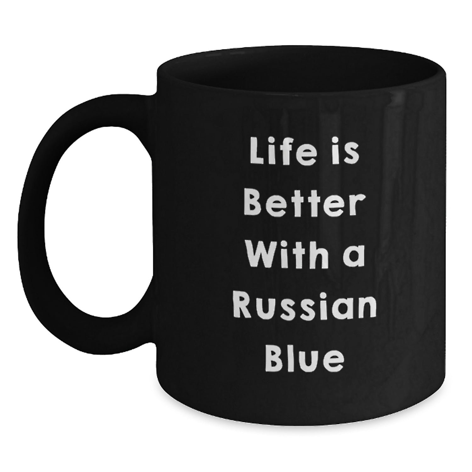 Russian Blue Cat Lover Gifts from Friends for Graduation Unique Russian Blue Cat Mug, Black Coffee Mug Life Is Better With A Russian Blue - Main