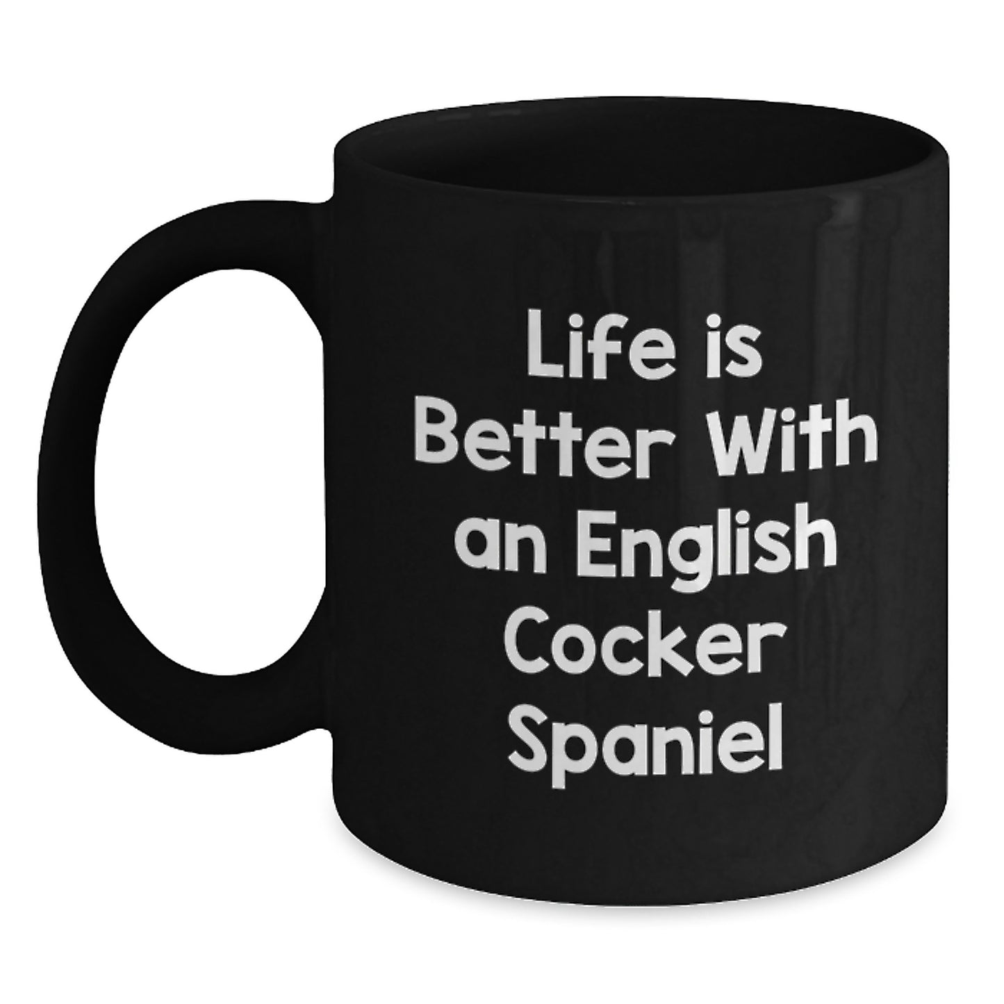 Funny English Cocker Spaniel Dog Lover Gifts for Men, Women, Friends, Family - Valentine's Unique Gifts from Loved Ones - English Cocker Spaniel Dog Black Coffee Mug - Main
