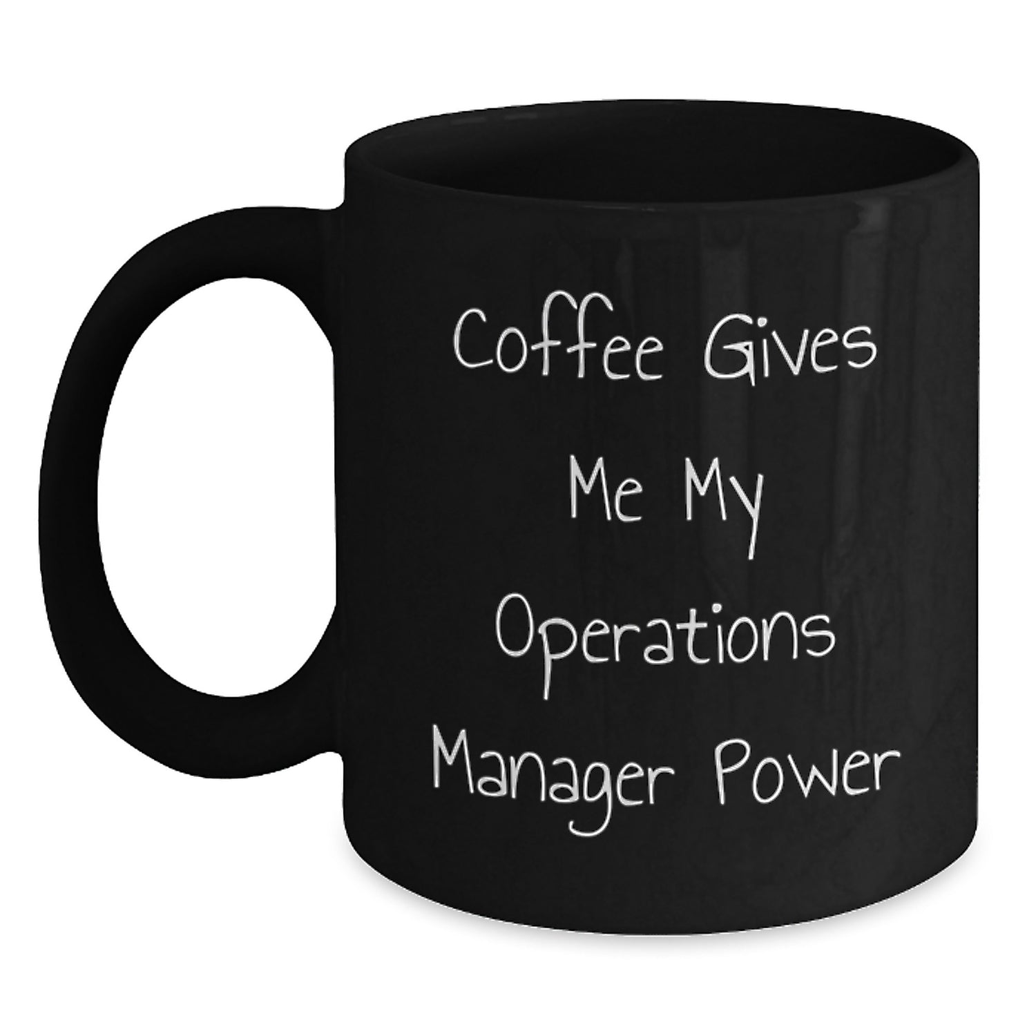 Funny Operations Manager Gifts for Men, Black Coffee Mug, 'Coffee Gives Me My Operations Manager Power' Christmas Unique Gifts from Family - Main