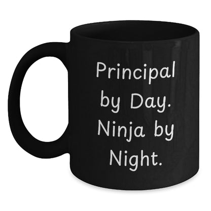 Principal By Day Funny Christmas Unique Gifts from Men for Principal, Black Coffee Mug, Principal Quotes, Ninja By Night - Main
