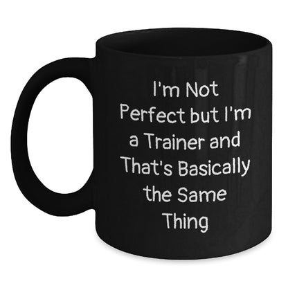 Funny Trainer Gifts for Men from Friends, Unique Black Coffee Mug for Christmas Unique Gifts - Main