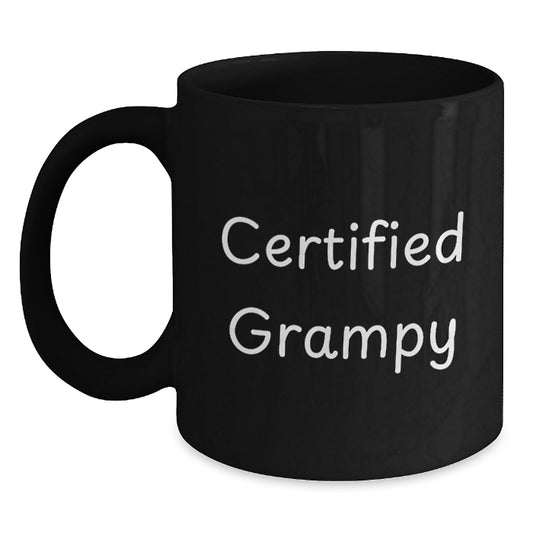 Funny Grampy Gifts for Men - Certified Grampy Black Coffee Mug, Christmas Unique Gifts from Family - Main