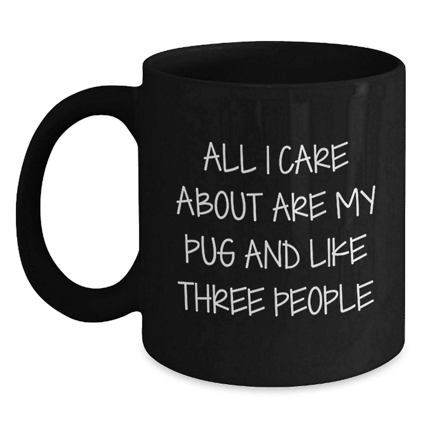Pug Dog Lovers Funny Gifts for Friends Birthday Unique Black Coffee Mug - Main