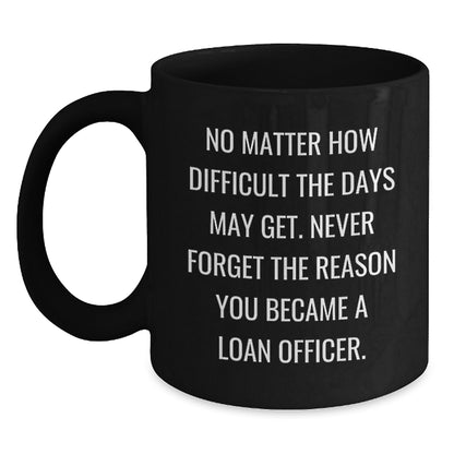 Funny Loan Officer Gifts from Coworkers for Christmas Unique Mugs with Never Forget You Became a Loan Officer Quote Black Coffee Mug - Main