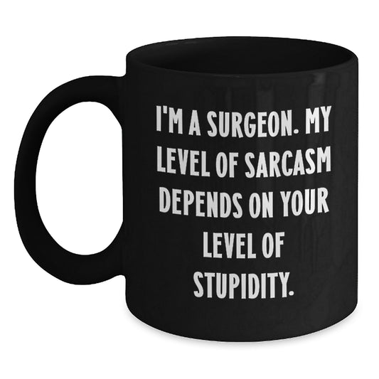 I'm A Surgeon Gifts from Men to Surgeon Friends Funny Christmas Unique Mugs Black Coffee, Surgeon Humor, Black Ceramic Mug for Surgeon, Funny Christmas Unique Gifts for Surgeon Men - Main