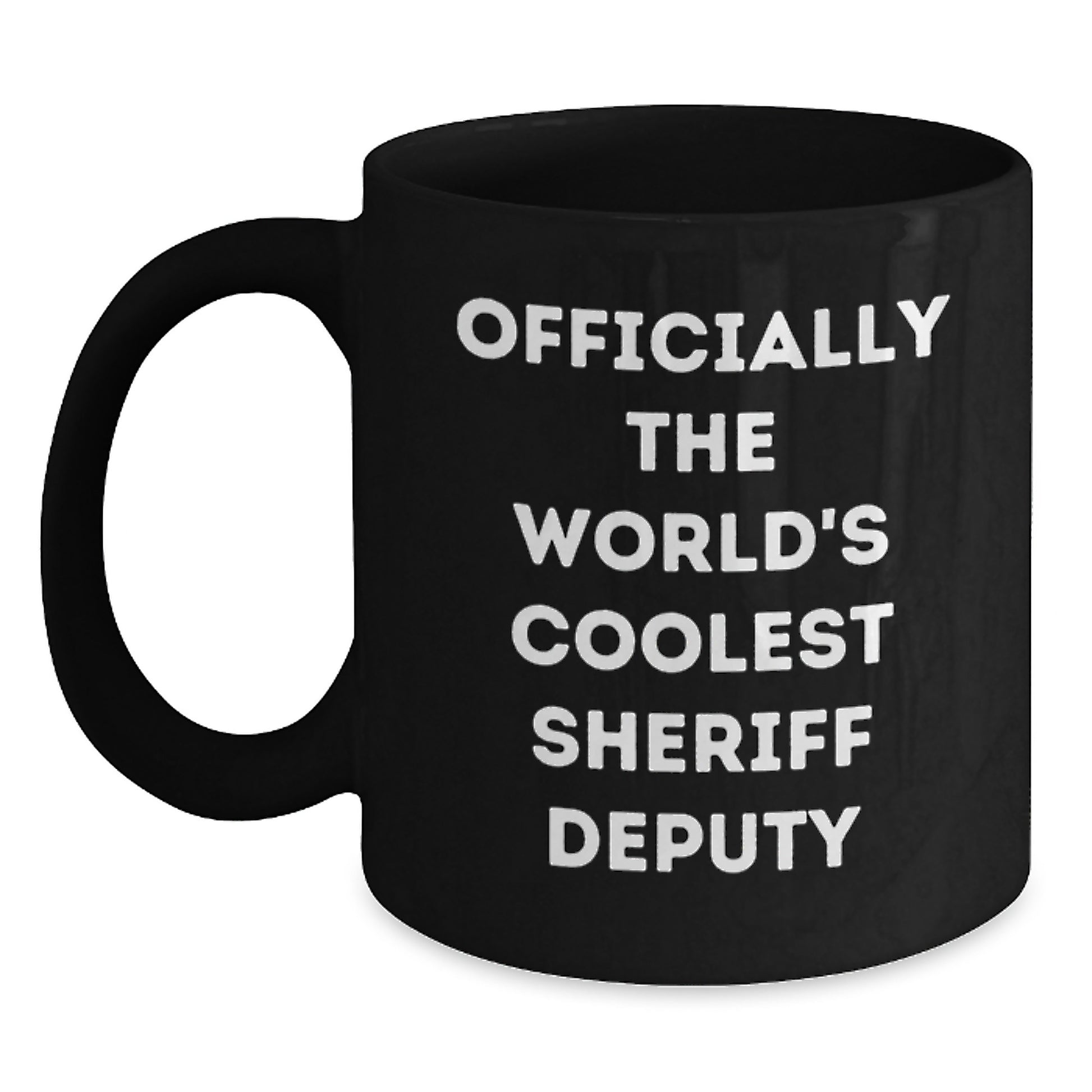 Sheriff Deputy Gifts from Friends, Funny Black Coffee Mug for Sheriff Deputy, Officially The World's Coolest Sheriff Deputy Christmas Unique Gifts for Men - Main