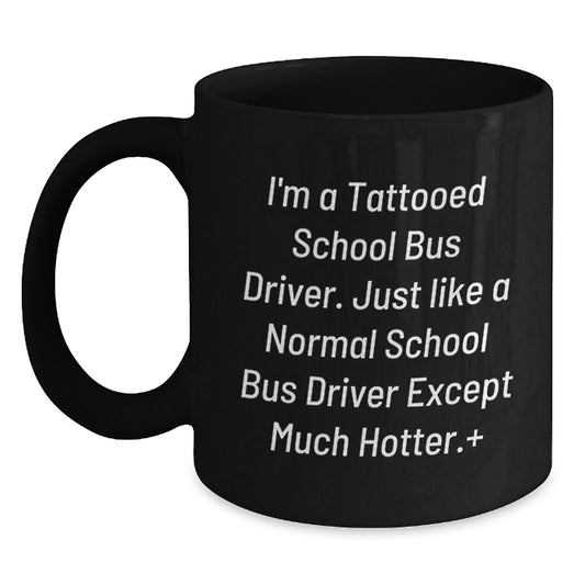 Funny School Bus Driver Gifts from Men for School Bus Driver Black Coffee Mug Christmas - Main