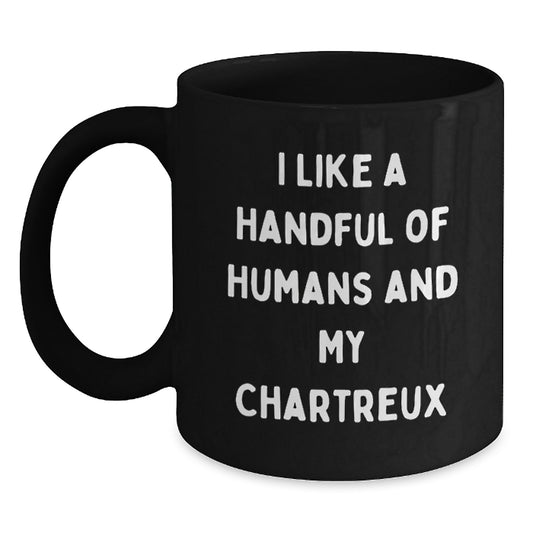 Unique Chartreux Cat Lover Gifts from Men for Women Friends Family - Funny Quote Black Coffee Mug - Main