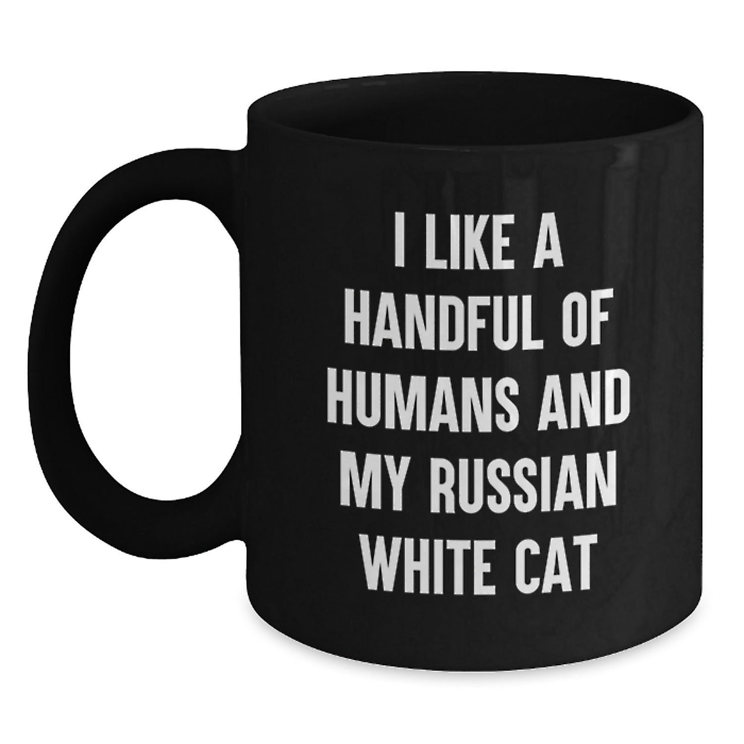 Funny Russian White Cat Black Coffee Mugs Gifts from Men to Family for Russian White Cat Enthusiasts - Christmas Unique Gifts - Main