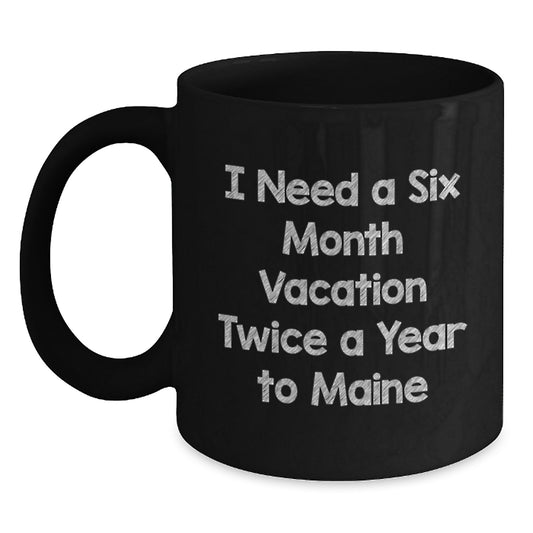 Maine Enthusiast Black Coffee Mugs Funny Gift for Friends, Family, or Coworkers - Main
