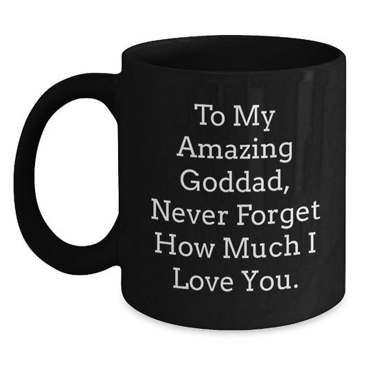 Warmest Goddad Wishes Funny Christmas Black Coffee Mug Gifts from Family - Main
