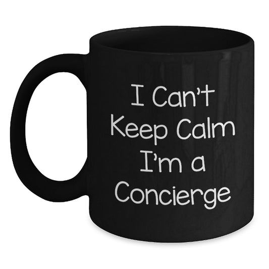 Funny Concierge Gifts from Friends to Family Unique Christmas Mugs for Men and Women with 'I Can't Keep Calm I'm A Concierge' - Main