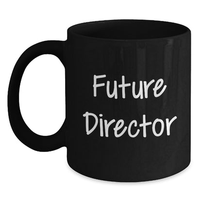 Funny Future Director Gifts from Men, Black Coffee Mug for Christmas Unique Presents, Inspirational Quote 'Future Director' - Main