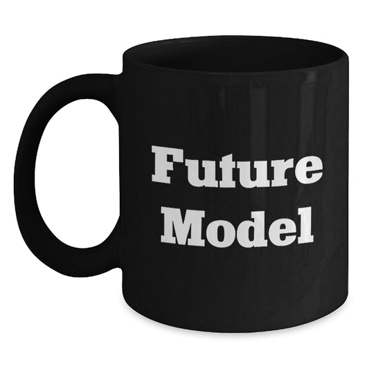 Funny Model Gifts from Friends, Christmas Unique Model Black Coffee Mugs, 'Future Model' Quote on Black Mug, Gifts for Model Enthusiasts, Ceramic Model Lover Mug, 11oz or 15oz Capacity - Main