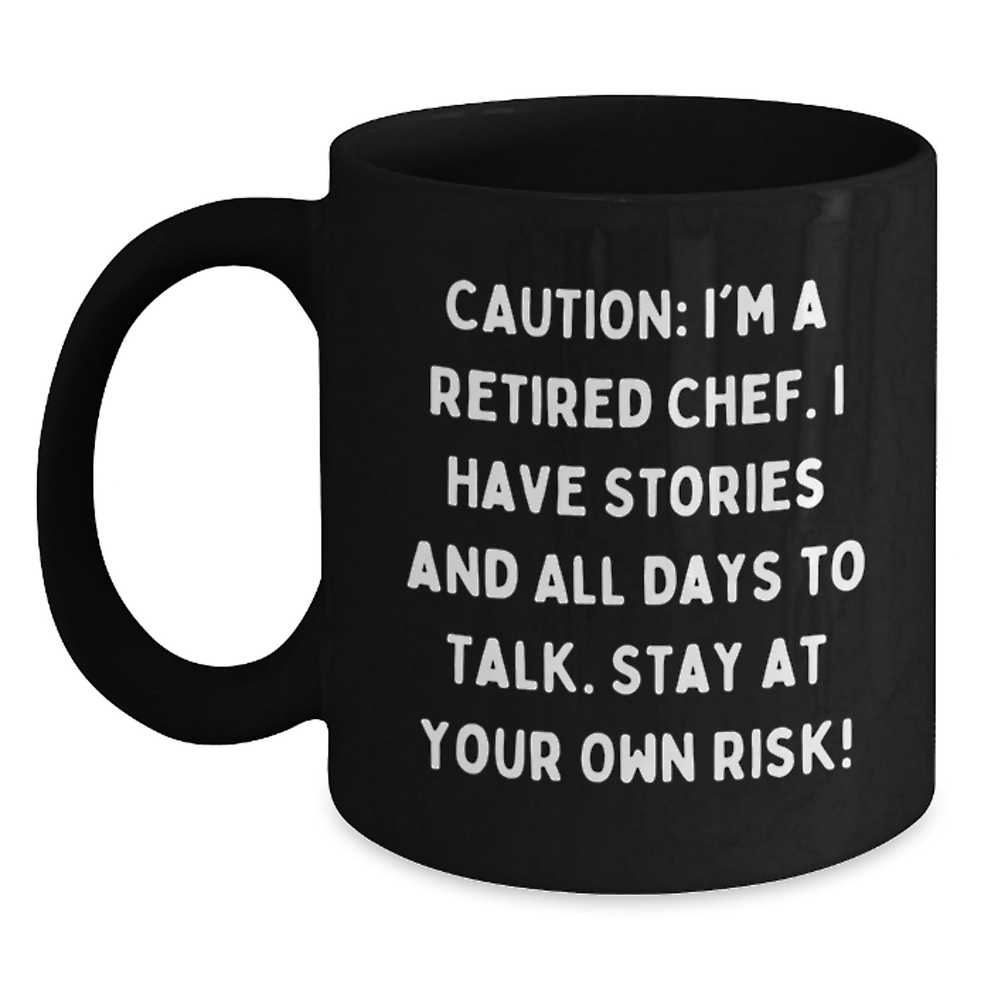 Funny Chef Gifts, Christmas Unique Mugs, Black Coffee Mug, 'I'm A Retired Chef' Quote, Gifts from Friends, Gifts for Men, Black Ceramic Mug - Main