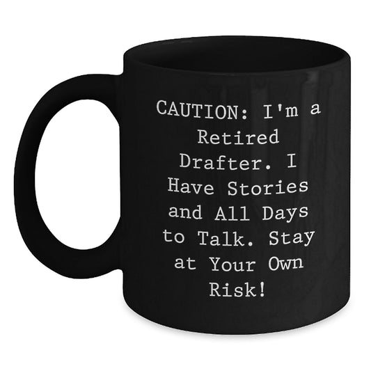 Funny Drafter Gifts for Men Black Coffee Mug - Gifts from Friends for Christmas - Main