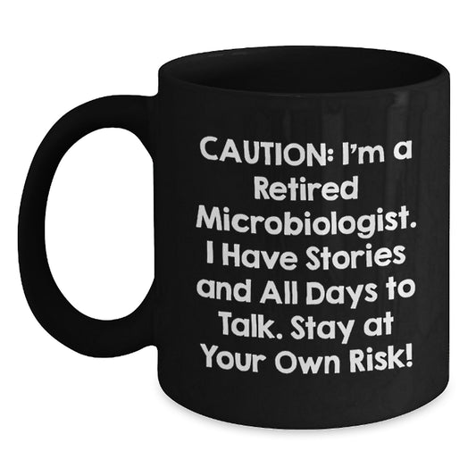 Funny Microbiologist Gift for Men, Black Coffee Mug, Perfect for Christmas Unique Gifts from Friends to Family - Main