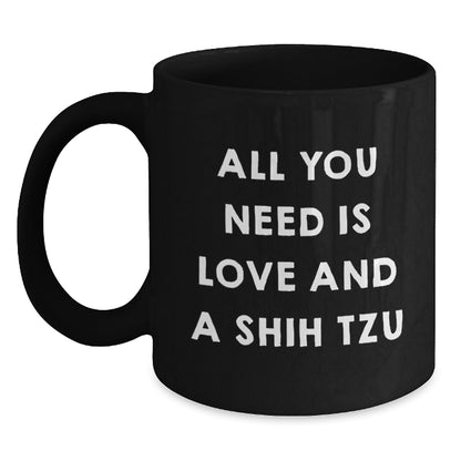 Funny Shih Tzu Dog Lover Gift Gifts from Friends for Christmas Unique Shih Tzu Dog Black Coffee Mug - Main
