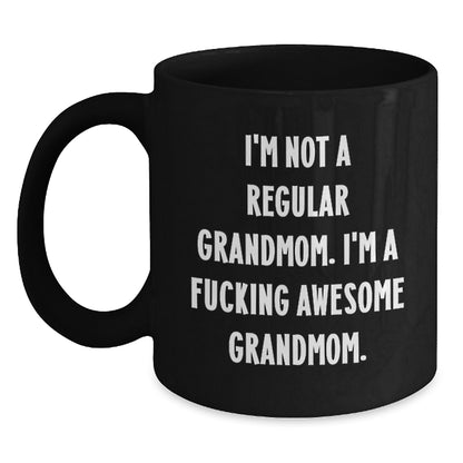 Funny Grandmom Gifts from Men to Women - Awesome Grandmom Black Coffee Mug for Christmas Unique Gifts - Main