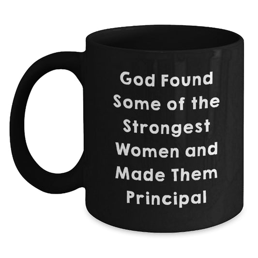 Funny Principal Gifts for Women, Black Coffee Mugs with Inspirational Quote, Christmas Unique Gifts from Friends, Women Principal - Main