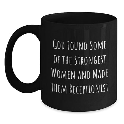 Funny Quote Gifts for Receptionist, Black Coffee Mug, Unique Christmas Unique Gifts from Family, Friends, Coworkers - Main